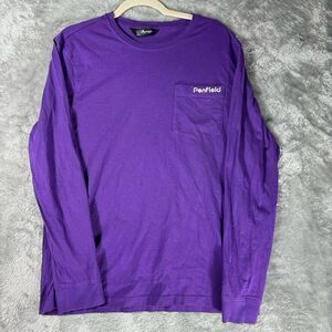 PENFIELD T Shirt‎ Mens L Logo Purple Pocket Working Class Heroes Ribbed Crew